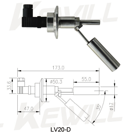 侧装式液位开关-lv20d尺寸图